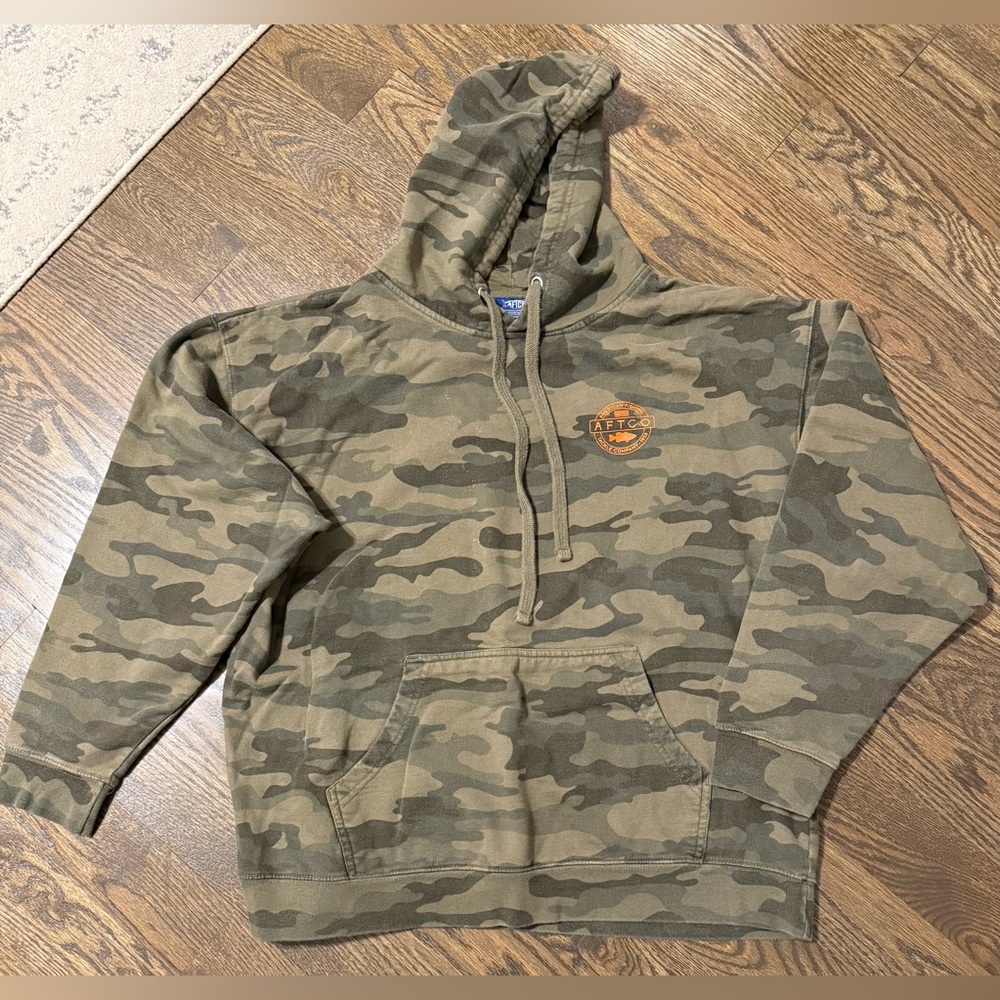 Men’s AFCTO Bass Patch Camo Hoodie. Size XL
